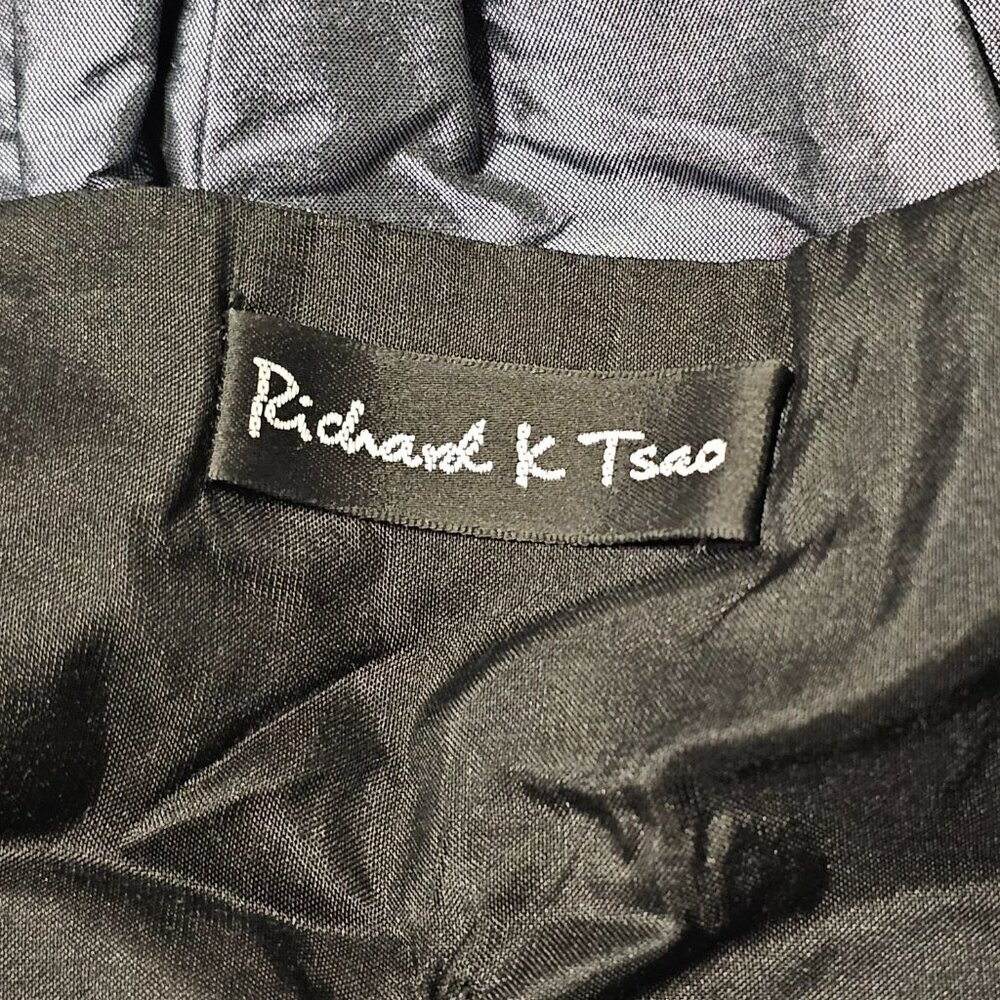 Richard K Tsao Ruched Satin Stole Gray Wrap - Picture 10 of 10